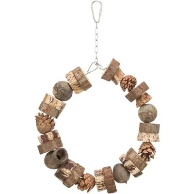 Afbeelding van Trixie Ringschommel Hout / Dennenappels Naturel 18X18 CM