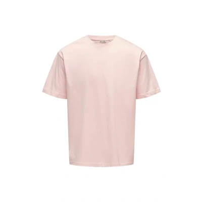 Afbeelding van ONLY &amp; SONS Onsfred Life RLX Ss Tee Noos T shirt voor heren, Icy Pink, S