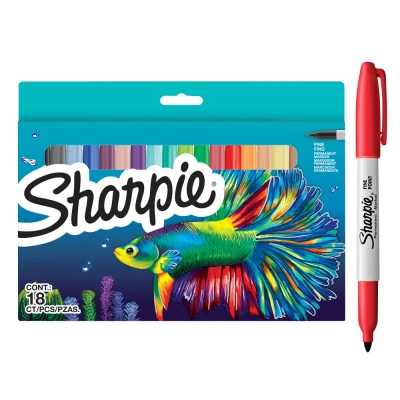 Afbeelding van Sharpie Permanent Marker Fine BTS Assorted Colours 18pc