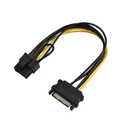 Afbeelding van 15pin SATA Naar 8pin PCI E voedingskabel, 15 pins man 8 Vrouwelijke Express voedingsadapter Kabel Verlengkabel (Enkele 0.2m)