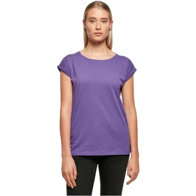 Afbeelding van Damesshirt met ronde hals en omgeslagen mouw Ultraviolet M