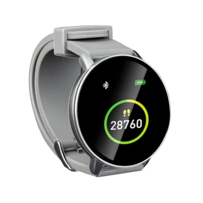 Afbeelding van Umbro Fitnesstracker Bluetooth smartwatch met sportfuncties fitnesshorloge HR en lichaamstemperatuursensor stappenteller 1,3 inch touchscreen sporthorloge IP68 waterdicht grijs, Normaal,