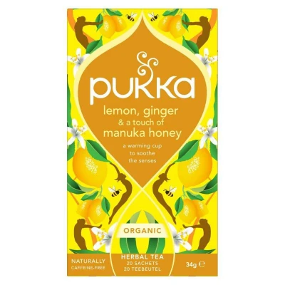 Afbeelding van Pukka Lemon ginger touch of Manuka honey bio
