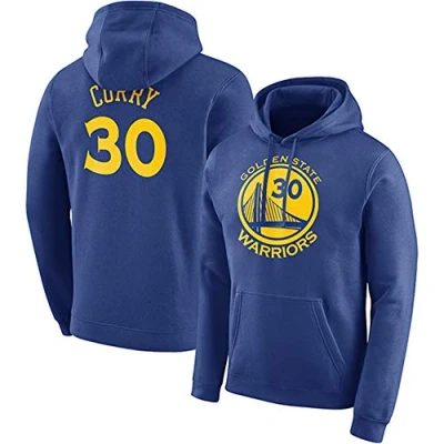 Afbeelding van Sweatshirt met lange mouwen Casual basketbalkleding Unisex Warriors Blue Hoodies Heren NBA trui mouwen, XXL