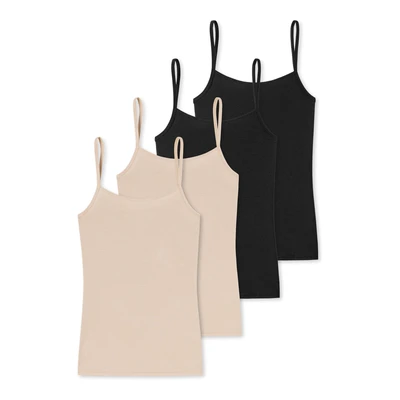 Afbeelding van Schiesser 4PACK Essentials Hemd, Dames, Maat: 46, Light brown