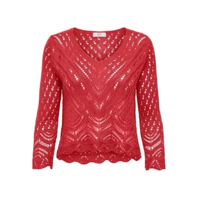 Afbeelding van Jdy New Sun 3/4 Cropped Pullover KNT Noos, marsrood, XXL