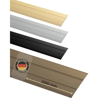 Afbeelding van Gedotec Overgangsprofiel, zelfklevend, bruin, 2000 mm aluminium, lengte 2 m, breedte 37 mm, bons geanodiseerd, Made in Germany, overgangsrail overgangslijst zonder boren, afdekstrip