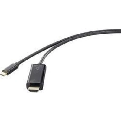 Afbeelding van Renkforce USB C / HDMI Adapterkabel stekker, A stekker 1.80 m Zwart UHD 4K @ 60 Hz RF 4531592 displaykabel