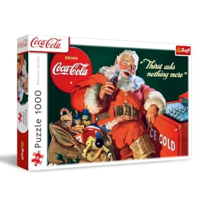 Afbeelding van Trefl Coca Cola, Sinterklaasgeschenken Puzzel met 1000 stukjes Kerstpuzzel, voor volwassenen en kinderen vanaf 14 jaar