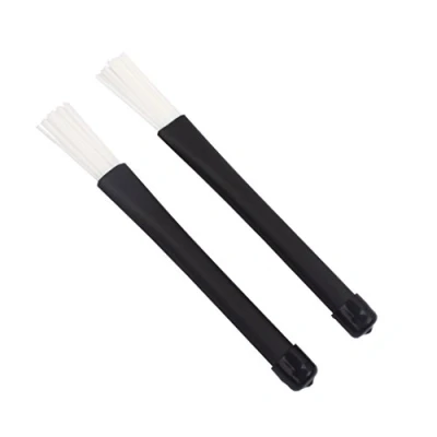 Afbeelding van Alnicov 1 paar Jazz Drum Borstels Intrekbare Sticks 32cm zwart/Wit