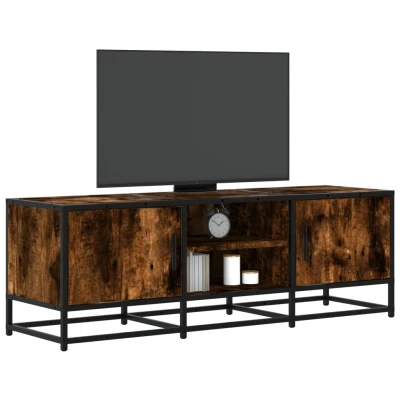 Afbeelding van vidaXL Tv meubel 120x35x41 cm bewerkt hout metaal gerookt eikenkleurig