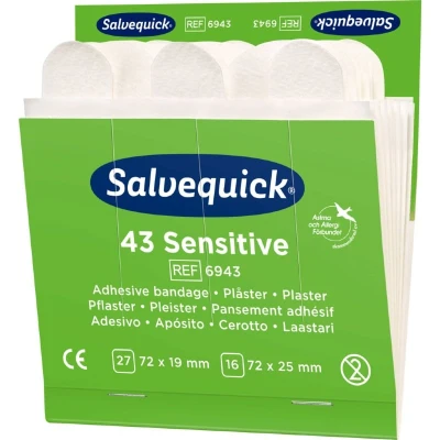 Afbeelding van Salvequick sensitive pleisters 6943 6 x 43 stuks