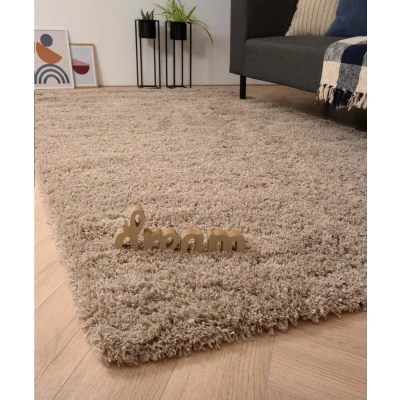 Afbeelding van Hoogpolig Tapijt/Vloerkleed Cozy Shaggy Beige 240x340 Cm