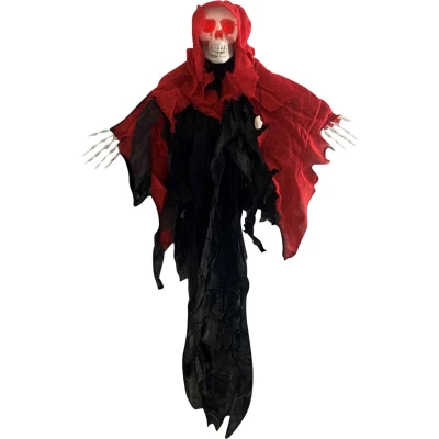 Afbeelding van Halloween hangdecoratie geest rood LED 95cm