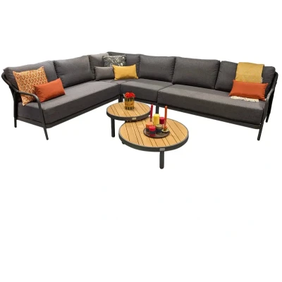 Afbeelding van Trestino Dune Hoek Loungeset 6 dlg Antraciet