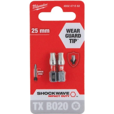 Afbeelding van Milwaukee Accessoires SchroefBIT ShW TX BO20 25mm 2pc 4932471582