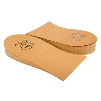Afbeelding van Hiellift, Hielverhoging, Hielkussen, Orthopedische wig, Schoenkussen, Vele Breedtes en Hoogtes, Leren Hoes, Kaps Topmed, Geleverd aan NHS, 2 Stuks Links Rechts (Hoogte 15 mm / 0,6 inch maat S)
