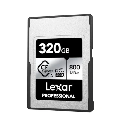 Afbeelding van Lexar Professional SILVER serie 320GB CFexpress Type A Kaart, CFe Kaart Tot 800 MB/s lezen, VPG200, 8K video CF Geheugenkaart Compatibel met Sony Alpha en FX camera&#039;s (LCAEXSL320G RNENG)