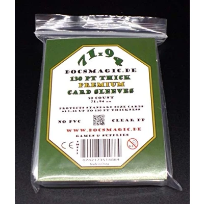 Afbeelding van Docsmagic.de 50 Premium Thick Card Sleeves 130 pt 3&quot; x 4&quot; Standard Size 71 94 mm