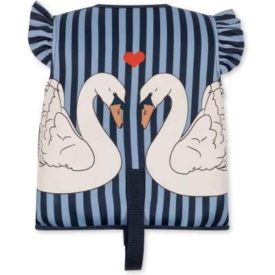 Afbeelding van Konges sløjd zwemvest frill swan stripe 1 2 jaar