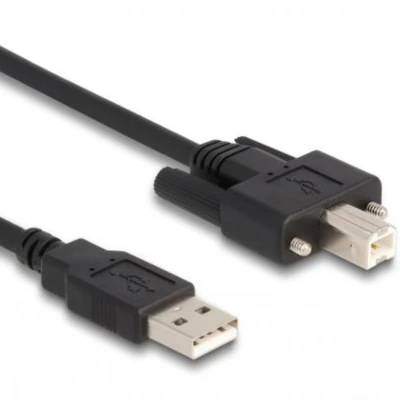 Afbeelding van Delock Kabel USB 2.0 Typ A Stecker zu B mit Schrauben 1 m