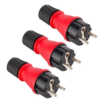 Afbeelding van Electraline 92389 Professionele Schuko stekker, beschermingsklasse IP54, met vergrendelingsring, kabel voor eenvoudige bekabeling