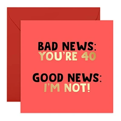 Afbeelding van Central 23 Grappige 40e verjaardagskaart &#039;Bad News You&#039;re 40&#039; Humoristische kaart voor Wordt geleverd met leuke stickers