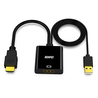 Afbeelding van HDMI naar DisplayPort Adapter, BENFEI ingang uitgangsadapter compatibel met laptop, XBox 360 One, PS4 PS3 en meer