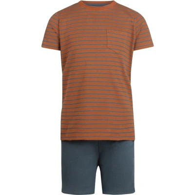 Afbeelding van Charlie Choe Jongens Pyjama Shortama Bruin Gestreept Maat 74/80