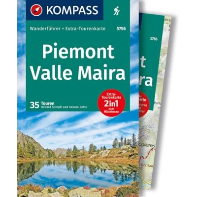 Afbeelding van KOMPASS Wanderführer Piemont, Valle Maira, 35 Touren mit Extra Tourenkarte: GPS Daten zum Download: 5756