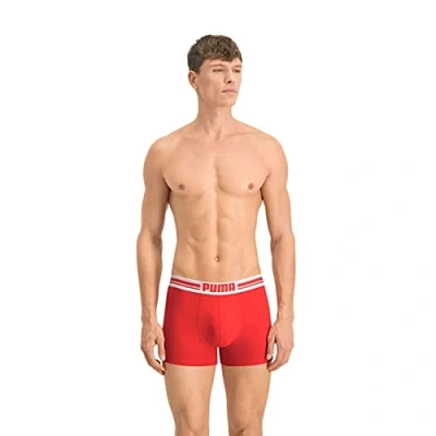 Afbeelding van 2 x Puma Boxershort Placed Logo Rood maat M