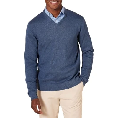 Afbeelding van Amazon Essentials Trui met V hals Trui, Blauw Heide, XXL