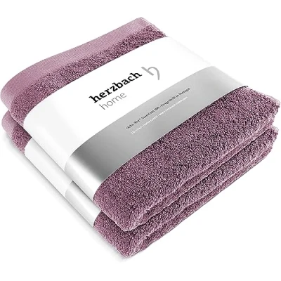Afbeelding van HERZBACH HOME 2 Premium Handdoeken 50 x 100 cm (malve) Hoogwaardige, zachte en absorberende handdoek 100% natuurlijk katoen