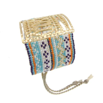 Afbeelding van Behave Verstelbare armband ibiza stijl met kraaltjes