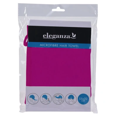 Afbeelding van Haar Handdoek 3 Stuks Microvezel Wit Blauw Roze