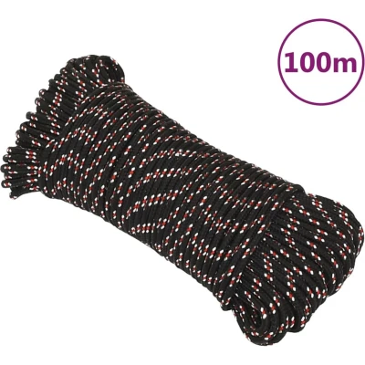 Afbeelding van vidaXL Boot touw 4 mm 100 m polypropyleen zwart