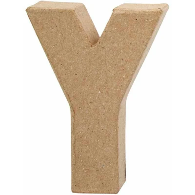 Afbeelding van Creative letter Y papier mâché 10 cm