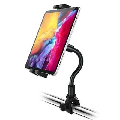 Afbeelding van Spinning Bike Tablet Houder, woleyi Stuur iPad Mount voor Fiets Hometrainer Crosstrainer Loopband mit Flexibel Zwanenhals Mini Air Pro, Galaxy Tab, iPhone, 4 12.9&quot; Telefoon &amp;
