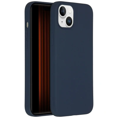 Afbeelding van Apple iPhone 15 Plus MagSafe Hoesje Siliconen en TPU (zacht) Accezz Softcase/Backcover Donkerblauw Telefoonhoesje