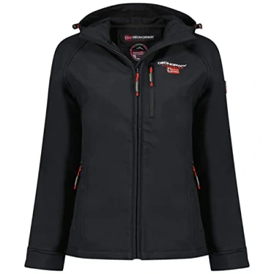 Afbeelding van Geo Norway Tacer Softshelljas voor dames, waterdicht en winddicht, kleding met lange mouwen, Zwart, L