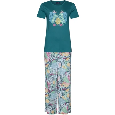 Afbeelding van Dames Pyjamaset Rebelle Tropical Jungle Viscose/Katoen Maat 48
