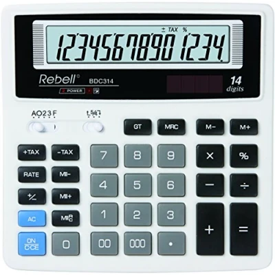 Afbeelding van Calculator Rebell BDC314 BX wit desktop per 10