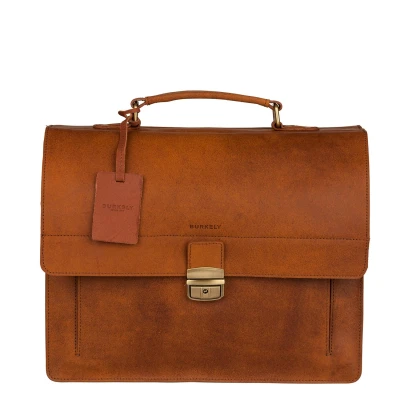 Afbeelding van Burkely Scott Vintage Briefcase 2 Compartment cognac Laptoptas Aktetas
