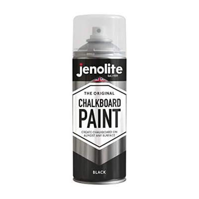 Afbeelding van JENOLITE Krijtbord Paint Aerosol Zwart 400ml (Schoolborden maken en vernieuwen op vrijwel elk oppervlak)