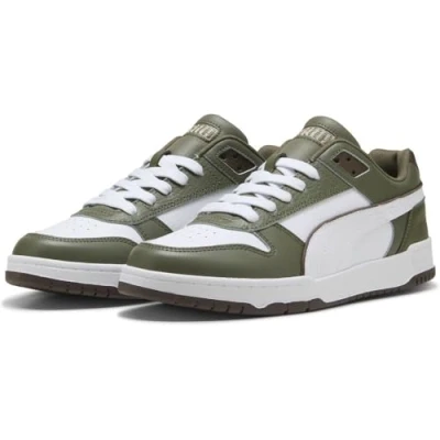 Afbeelding van PUMA Unisex RBD Game Low Sneaker, Loden groen wit Chocolade, 5.5 UK, Green Witte 38.5 EU