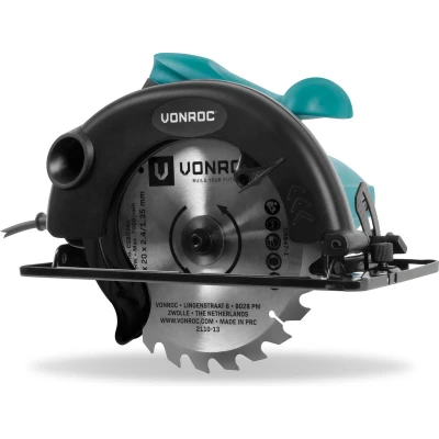 Afbeelding van VONROC Cirkelzaag 1200W 185mm Incl. parallelgeleider en 24 tands zaagblad voor hout