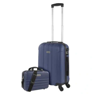 Afbeelding van ITACA reiskoffer, set met 4 wielen, ABS robuust en licht, combinatieslot 771100B, Denim Blauw, 55 cm + 63 cm, Basic