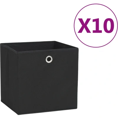 Afbeelding van Opbergboxen 10 st 28x28x28 cm nonwoven stof zwart