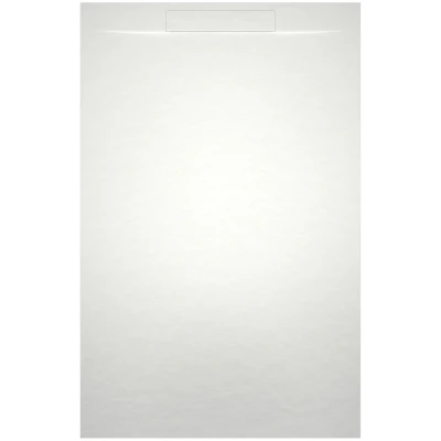 Afbeelding van Riho Isola Douchevloer 140x80x3cm Kunstmarmer Leisteen structuur Mat Wit