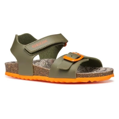 Afbeelding van Geox Ghita BOY Sandalen voor kinderen, Maat: 30, Military/orange Hoogwaardig imitatieleer